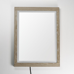 Sawyer 24"x32" Oak Framed LED Mirror