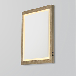 Sawyer 24"x32" Oak Framed LED Mirror