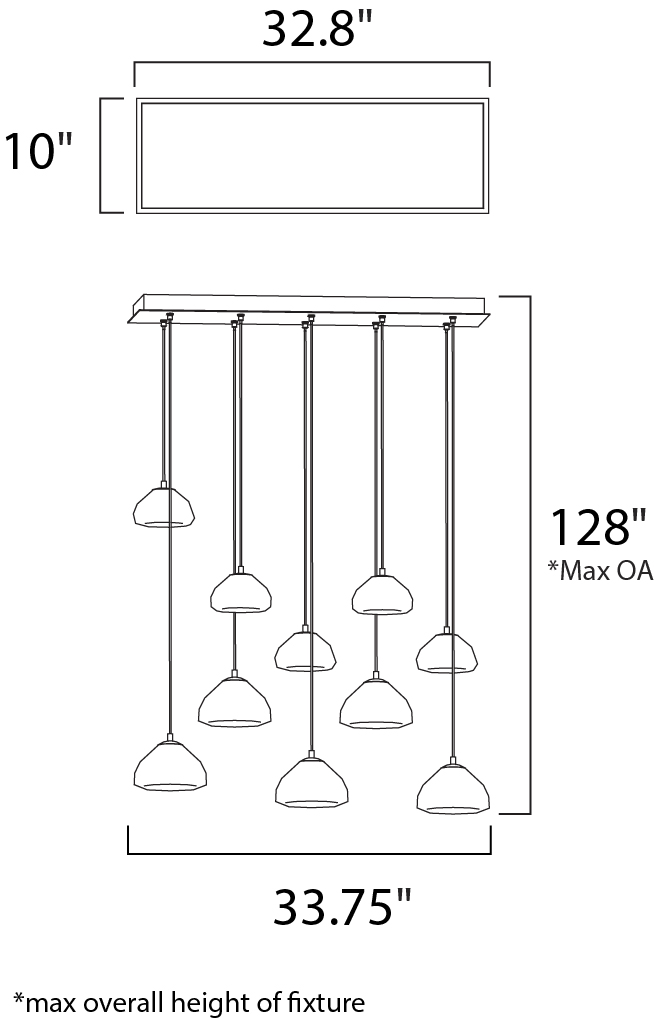 Vive 10-Light LED Pendant - Linear Pendant - Maxim Lighting