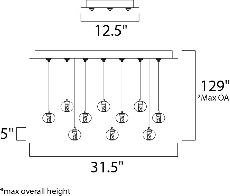 Zing 10-Light LED RapidJack Pendant and Canopy - Multi-Light Pendant ...