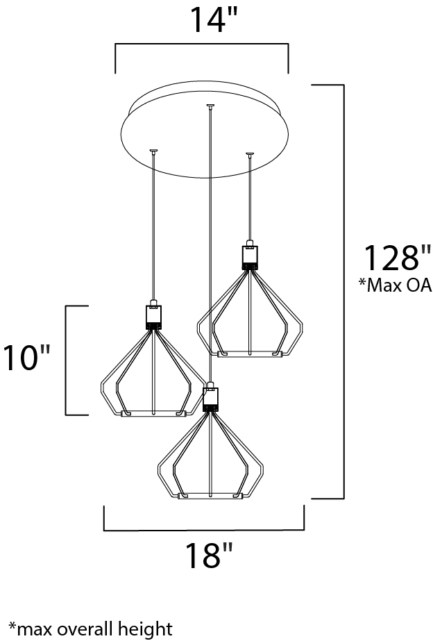 Tilt LED 3-Light Pendant - Multi-Light Pendant - Maxim Lighting